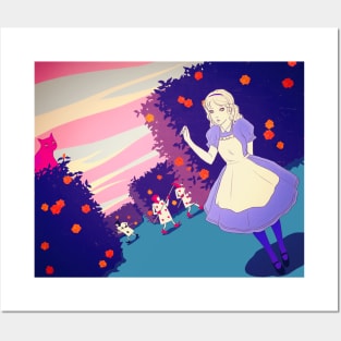 Alice in rose garden Posters and Art